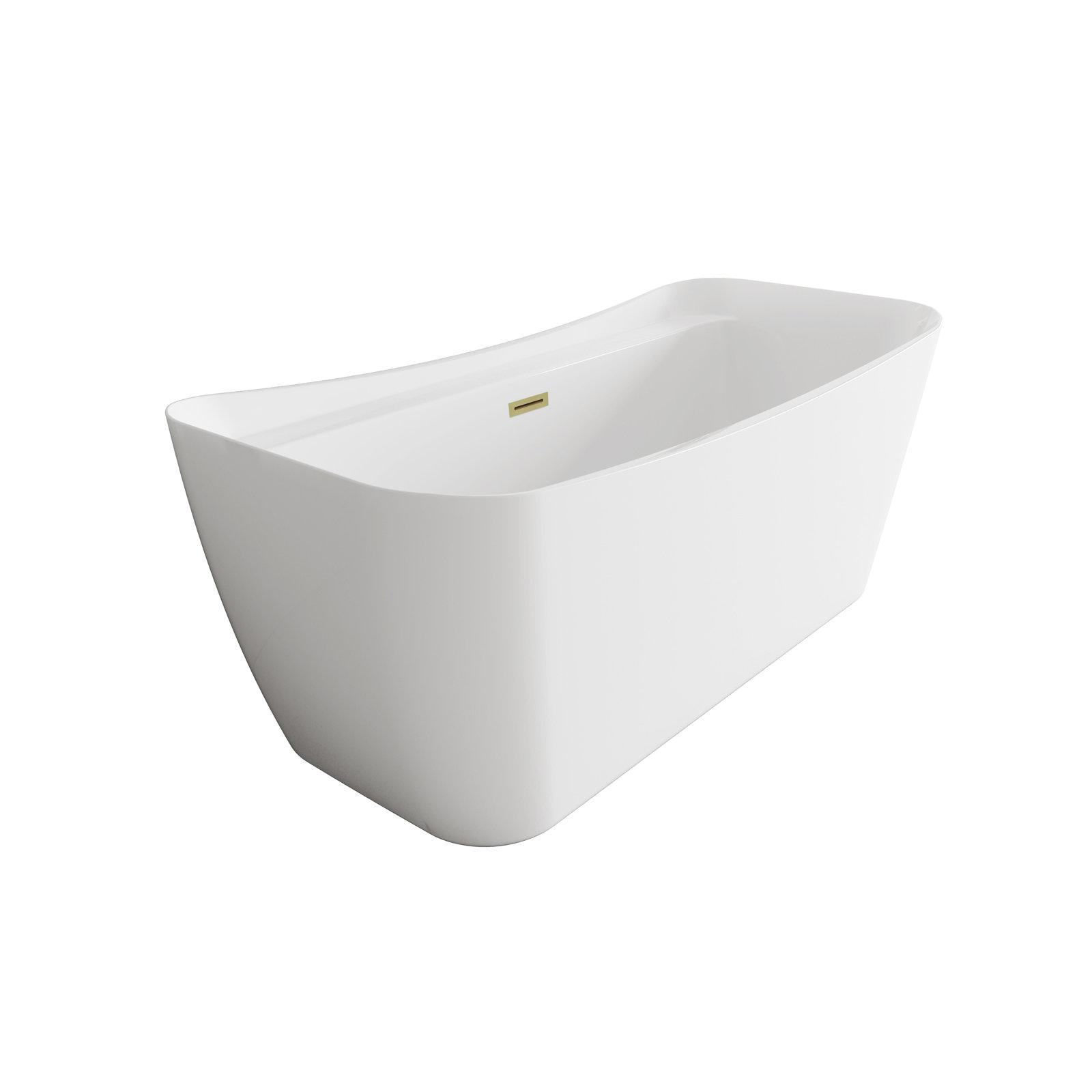 Dezra 59'' Soaking Bathtub, Brushed Gold