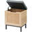 Storage Chest With Foam Pad Seating Cushion, Natural Rattan 16In Storage Bench Organizer