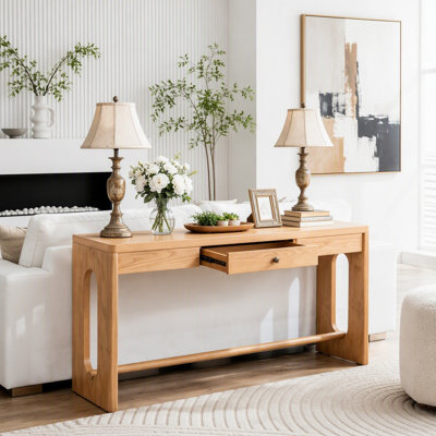 Wooden Entryway Console Table with Storage Drawer