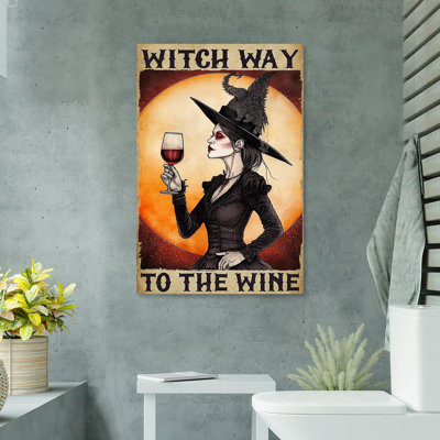 «Witch Way to the Wine», impression sur toile tendue