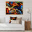 «Blue Orange and Yellow Dynamics on Black», reproduction sur toile-67395734-67395748