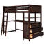 Lit mezzanine simple - Optimisez l'aménagement de votre chambre à coucher avec bureau et rangement, bois massif pour une fonctionnalité-847929880