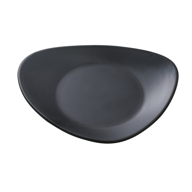 Assiette plate en mélamine Moderne Triangle, Noir