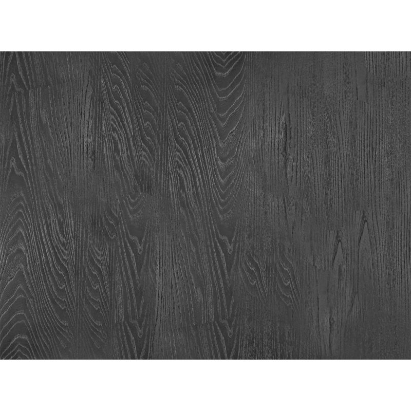 Table de salle à manger fonctionnelle gris anthracite et placage de bois massif