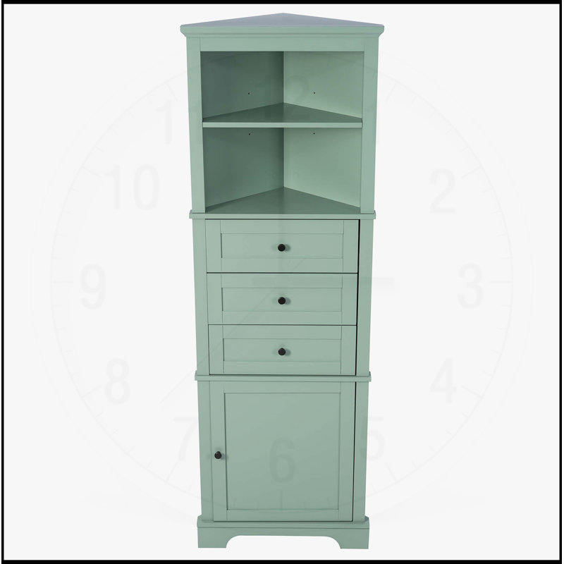 Armoire triangulaire polyvalente avec plusieurs options de rangement pour différentes pièces, Vert