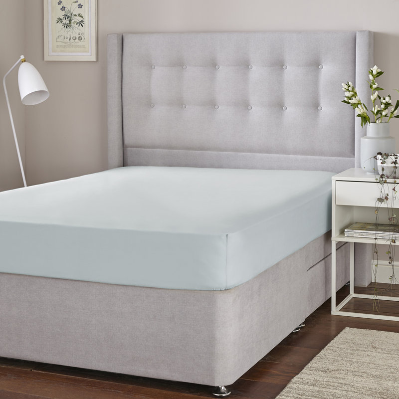 Silentnight Cotton Rich Soft Fitted Sheet, Grey, Kingsize