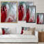 Art mural liquide en rouge et vert - décoration murale moderne en toile-2016525510-2016525506