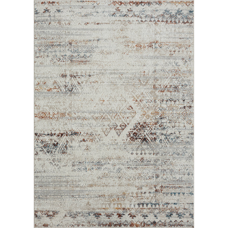 Hashem Modern Boho Distressed Medallion Machine Washable Area Rug