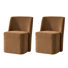 Leonas Modern 23.5" Dining Chair with Casters (Set of 2)