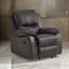 Fauteuil inclinable manuel 39 po Drake, similicuir brun doux, bois massif