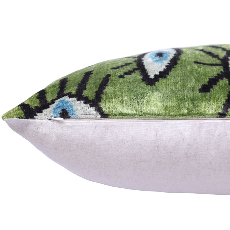 Oreiller en velours de soie vert avec insert 16 x 24