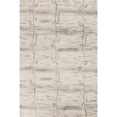 Tapis gris de haute qualité noué à la main