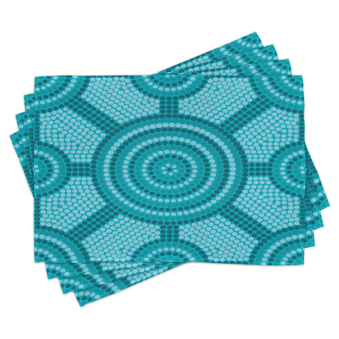 Platzdeckchen 4er-Set, Native Art, Teal