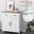 Bathroom Floor Cabinet, Freestanding Linen Cabinet, Storage Cabinet With 2 Drawers, Double Doors, Adjustable Shelf, White