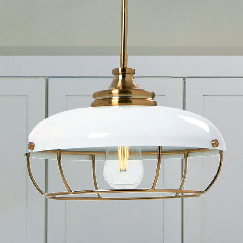 Apsel 1 - Light Pendant, Brushed Brass, White