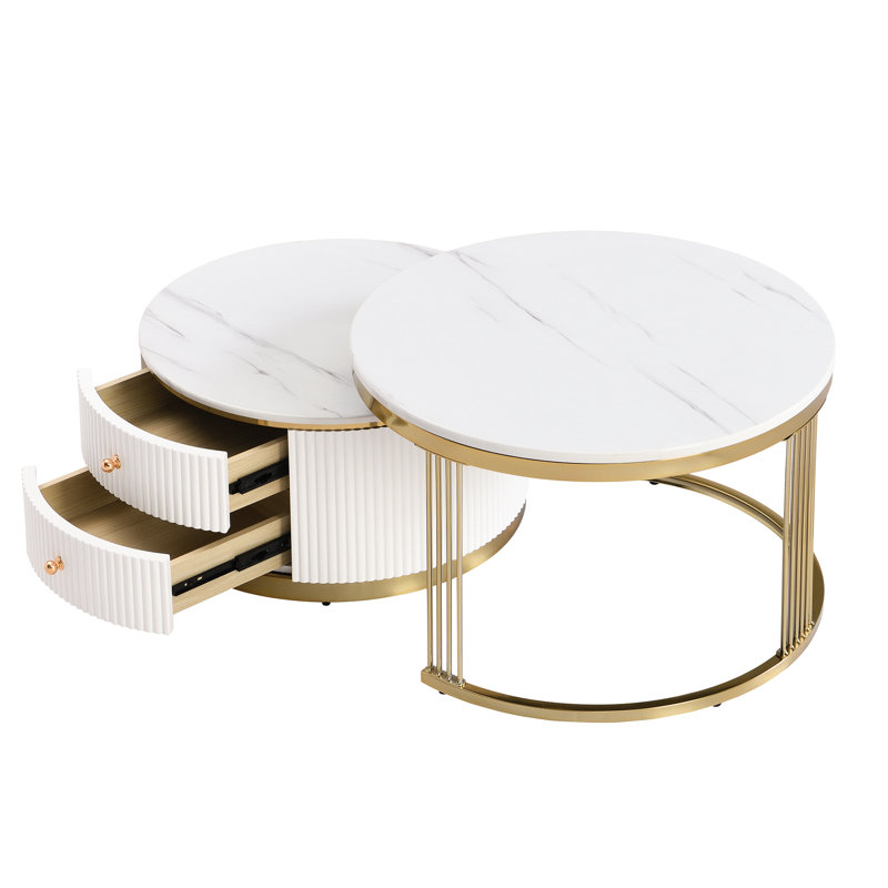 Table basse gigogne 2 tiroirs Design