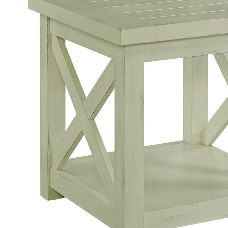 Seaside White Mahogany 22" Square End Table