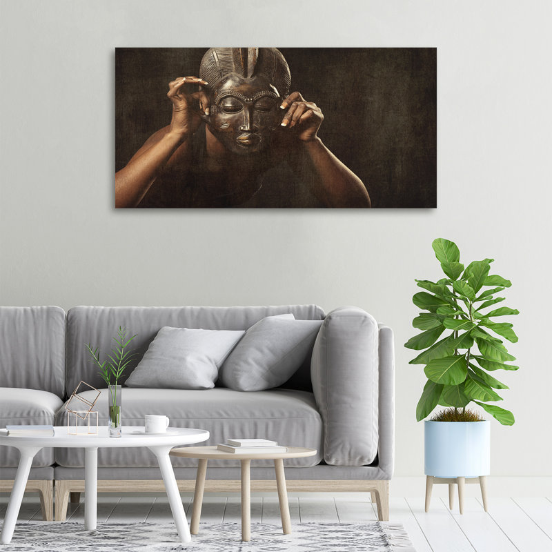 African Mask - No Frame Print on Canvas