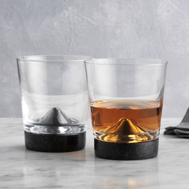 JoyJolt Black Swan Double Old Fashion Whiskey Glasses Set of 4