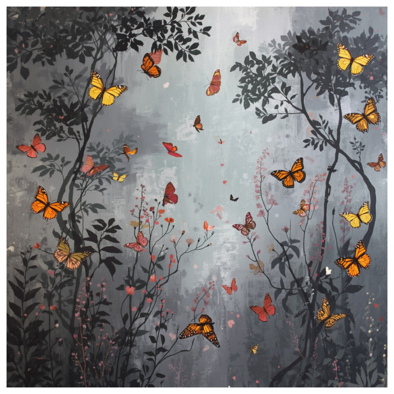 Tapis de bain Butterflies In Forest, L 24 po x L 17 po
