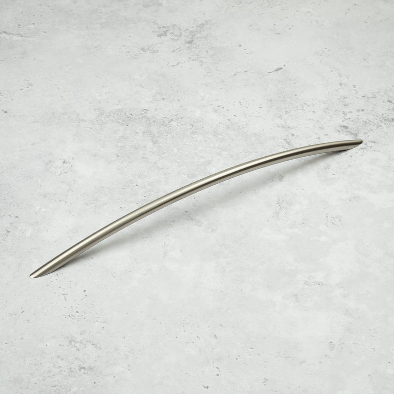 Brushed Nickel Slim Bow Cabinet Handles, 320mm Handle