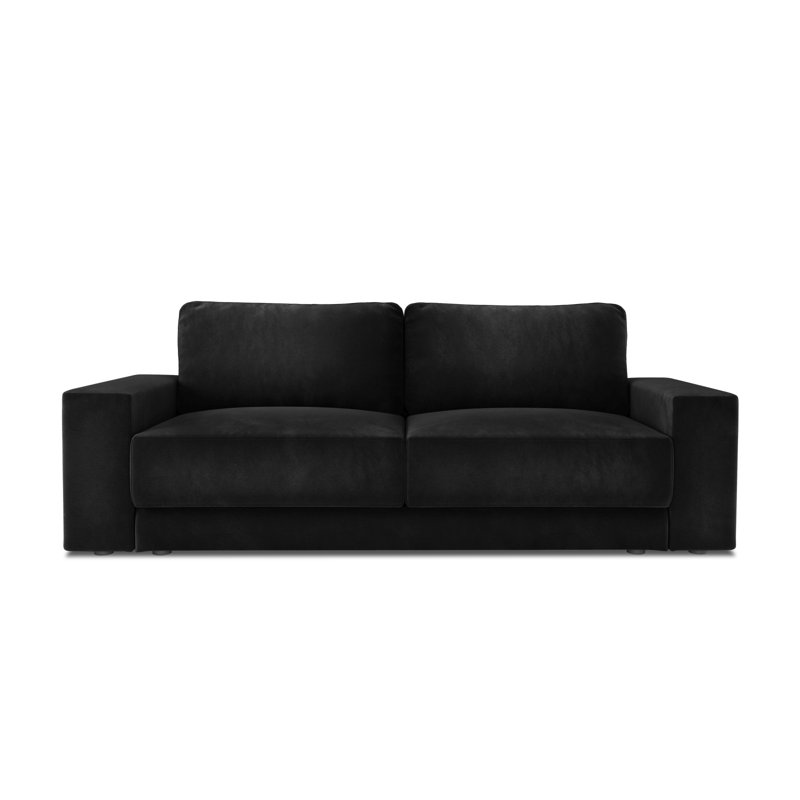 Donatella 4 Seater Velvet Sofa Bed, Black