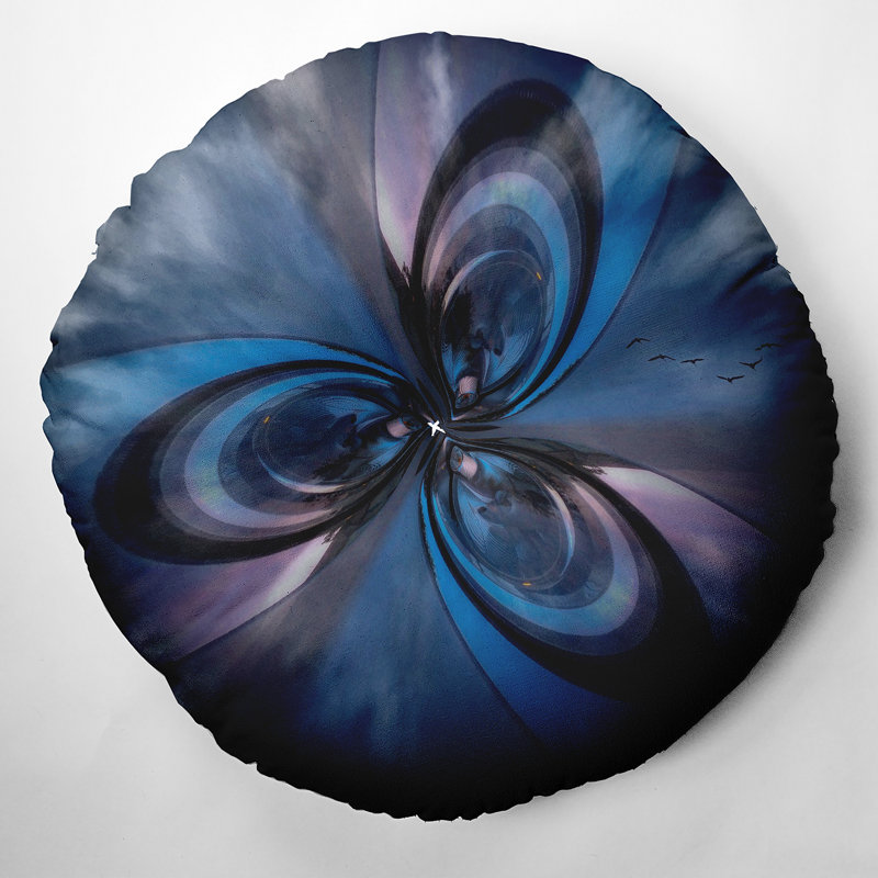 40 - Oreiller touffeté bohémien et éclectique Blue Bird, 26 po x 26 po