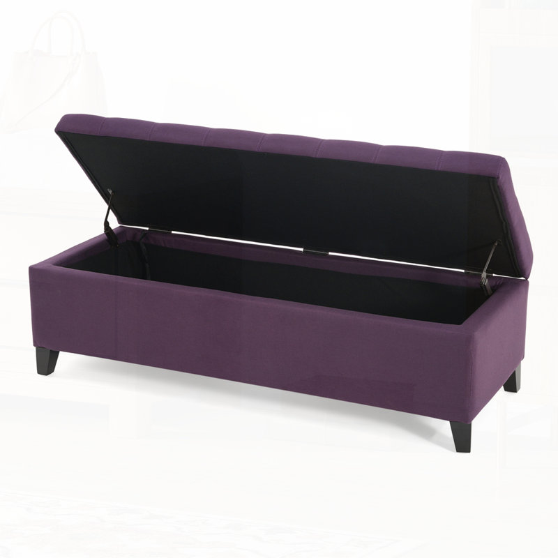 Banc de rangement rembourré, Mauve