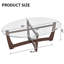 Table basse 48 "ovale en verre avec base en bois, cerisier-929272012-929272626