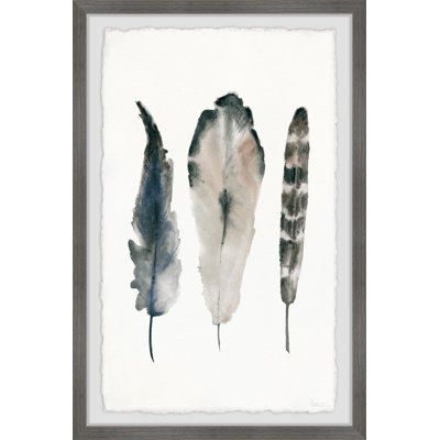 «Textured Feathers», reproduction encadrée