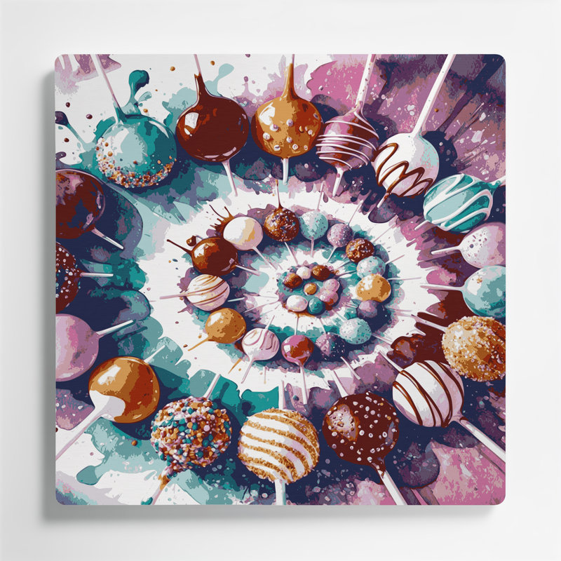 Art mural en métal «Desserts Cake pops», H 32 po x l 32 po
