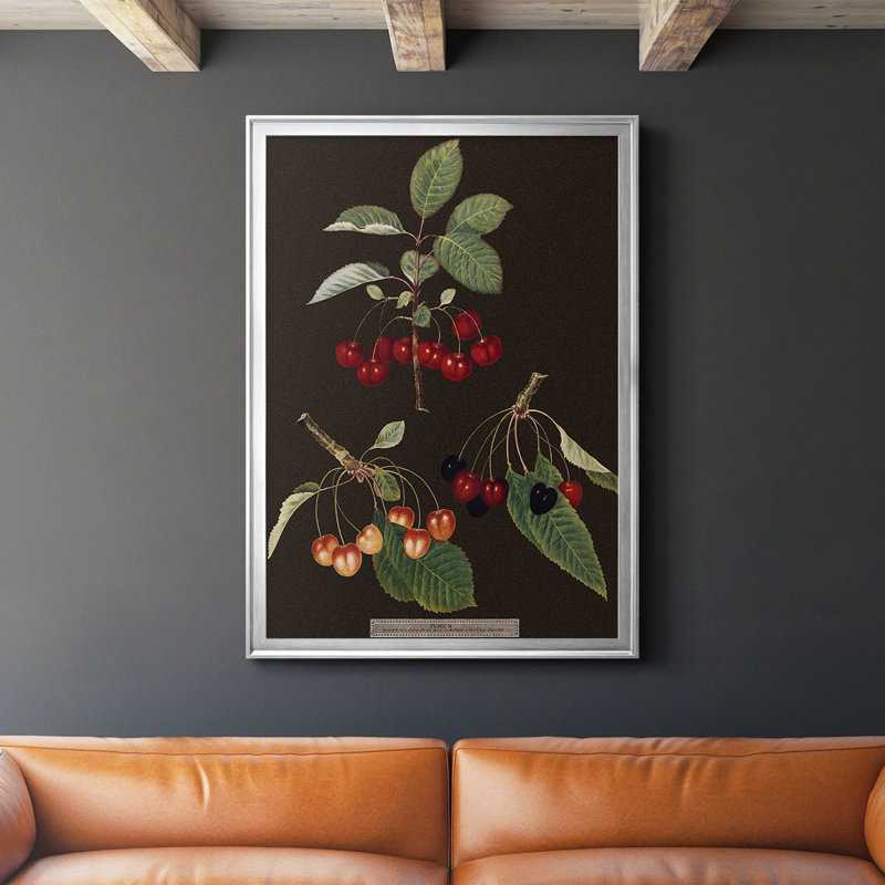 Toile encadrée de qualité supérieure Brookshaw Cherries, Argent, H 30,5 po x l 22,5 po