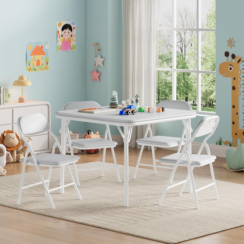 Ensemble 3 pièces de table et chaises pliantes pour enfants - Table et chaises pour enfants, pour salle à manger, garderie ou salle de classe