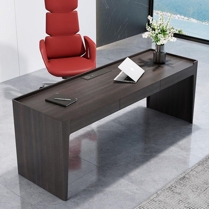 Bureau moderne et simple avec tiroirs, H 29,53 po x l 70,87 po x P 23,62 po, Film acier
