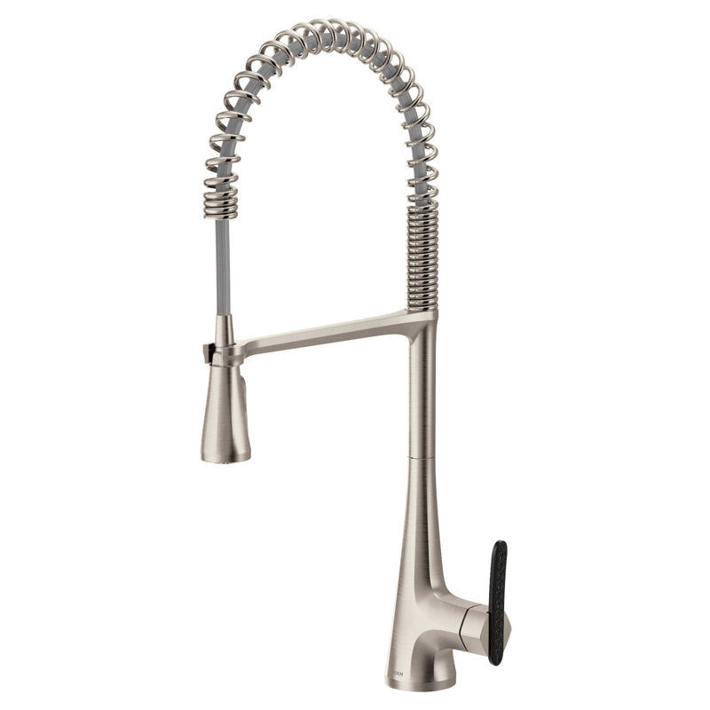 Sinema Pre-Rinse High Arc Spring Pull Down Single Handle Kitchen Faucet, Spot Resist Stainless