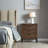 Kaveah Solid + Manufactured Wood Rustic Wood Side Table with AC/USB in Distressed Riverstone