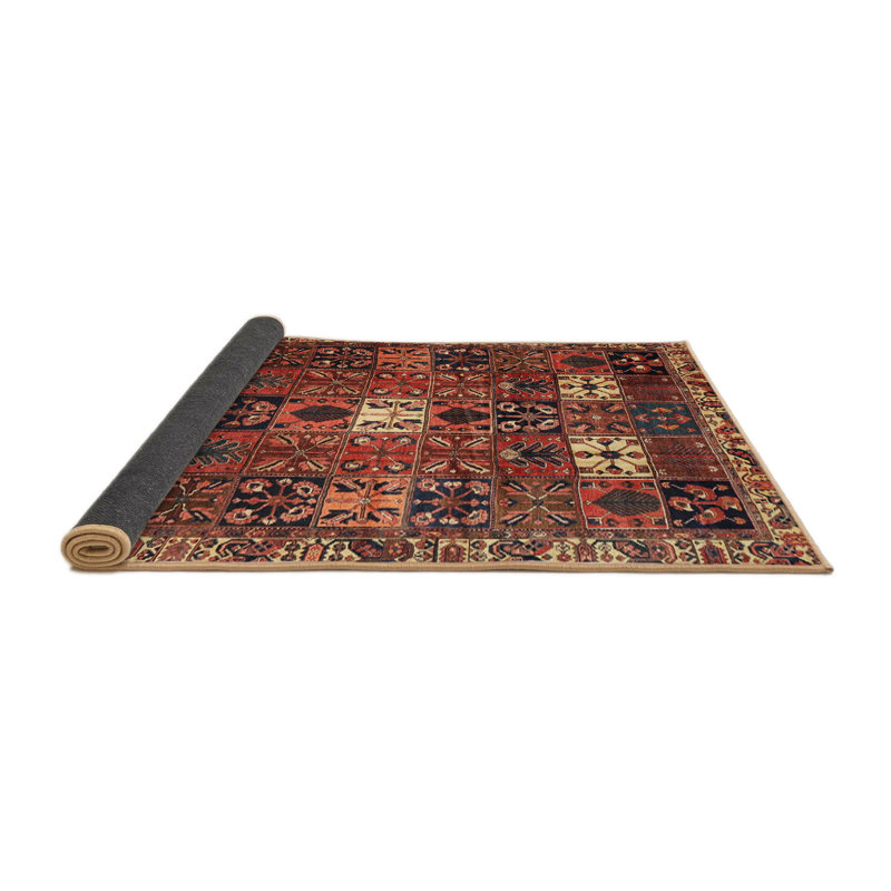 Tapis traditionnel rouge / beige, Rond 3 pi