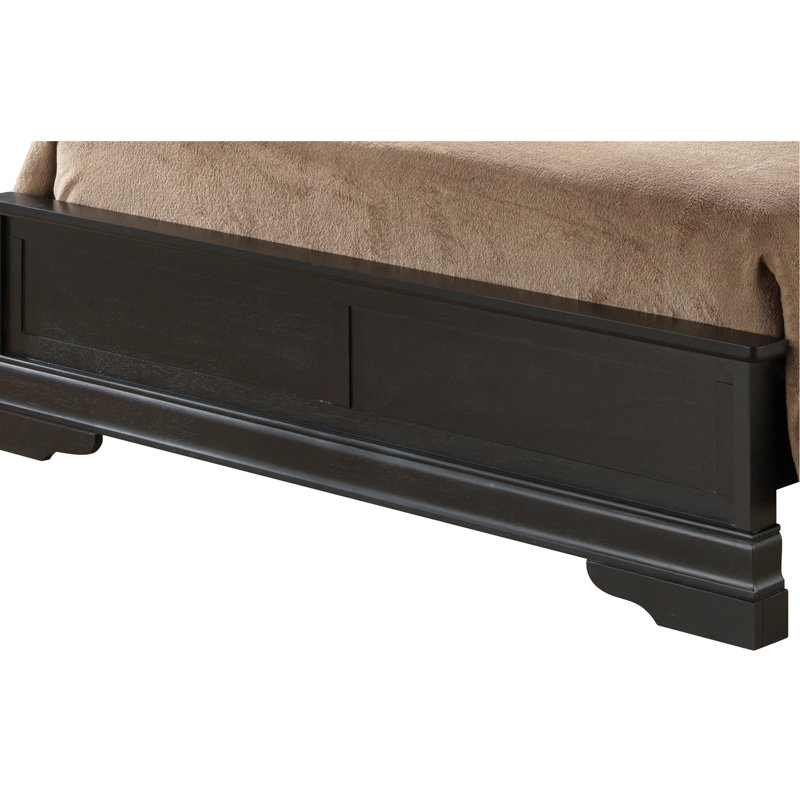 Lit confortable très grand noir pour une chambre à coucher confortable et élégante - H 44 po x l 79 po x P 89 po. Fabriqué à partir de matériaux convenant à tous les styles.