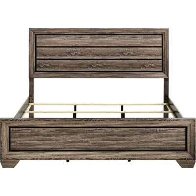 Washed Taupe Eastern King Panel Bed With Slats, Soft Finish For Bedroom Styling, Structured Headboard And Offering Rustic Modern Charm, Good Ventilation Slatted Structure, Tone Bedroom, Elegance
