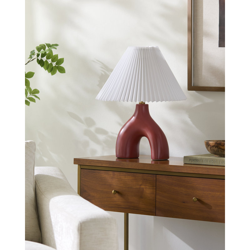 Celes Table Lamp, White, Red
