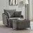 40.6'' Wide Swivel Barrel Chair and Storage Ottoman-101697582