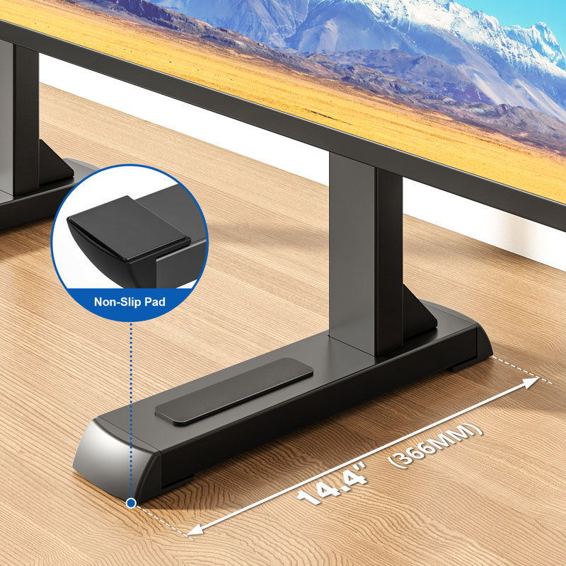 Modern TV Stand with Cable Management, 6-Height Adjustable, Supports 37-86 Inch TVs up to 150lbs