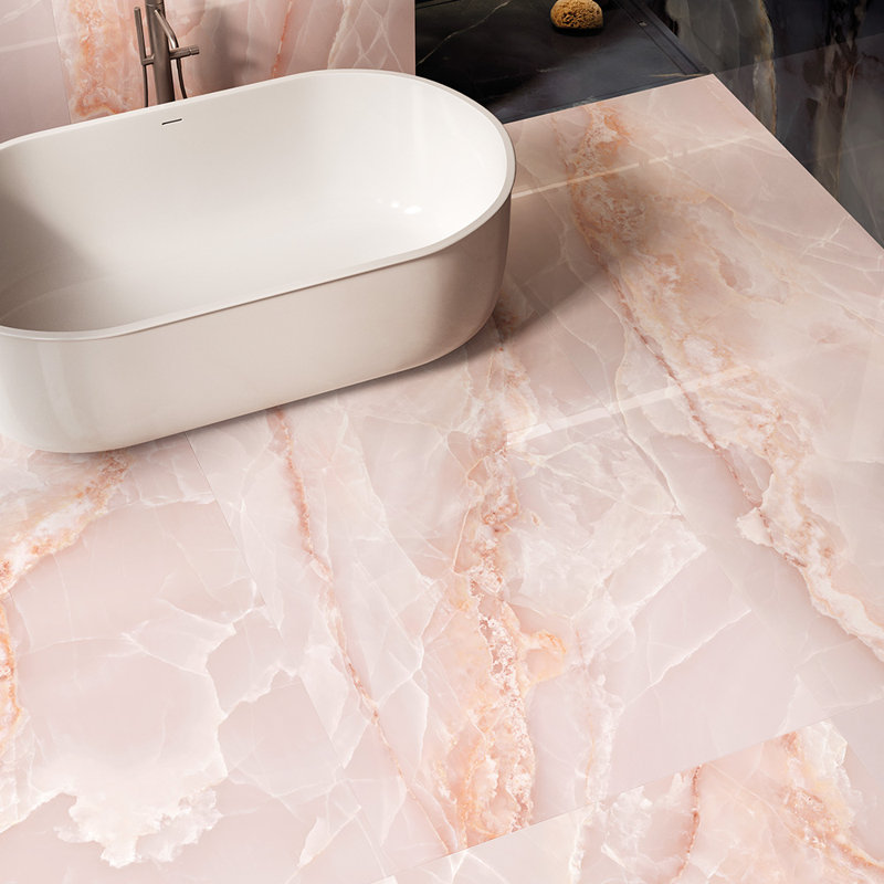 Eclipse 12X24 Onyx Porcelain Tile, Polished Pink