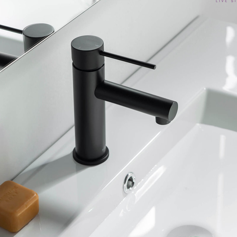 Circular X Single-handle Bathroom Faucet with Drain Assembly, Matte Black