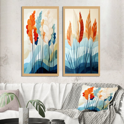 Ensemble de 2 décorations murales « Pampas en papier » (style pampa)