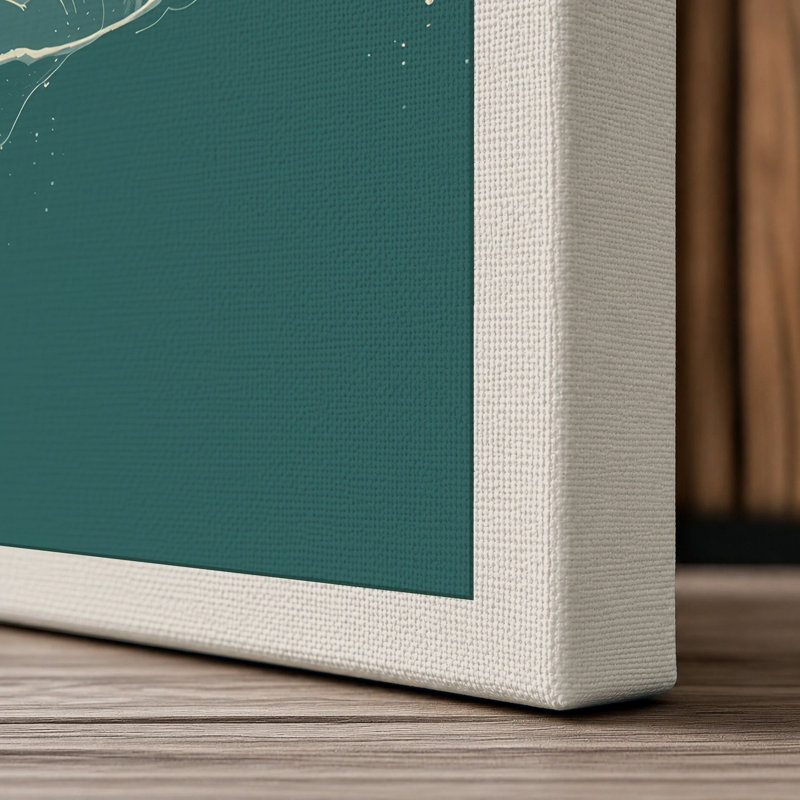 Seal in Waves Coastal - Wrapped Canvas, 30x20 - 76.2 x 50.8 cm, Cream Border