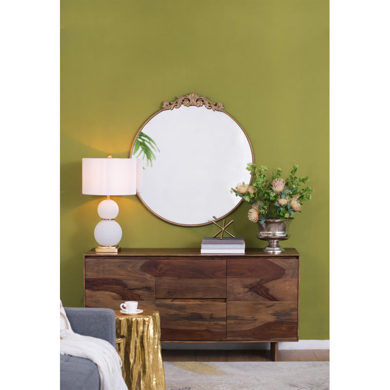 Miroir rond 36 "x 39", Doré, 38,5 po x 36 po