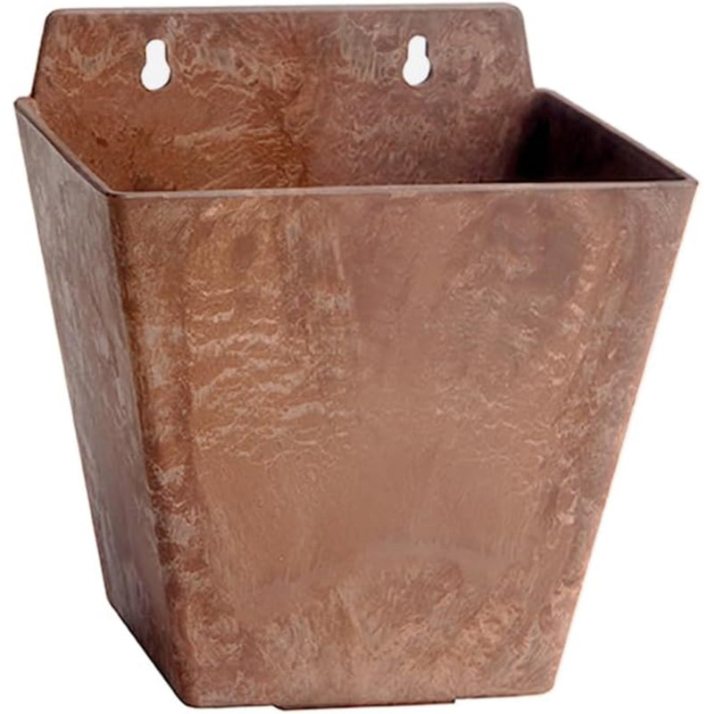 Self Watering Wall Plastic Planters, Rust, 6.25" H x 4.75" W x 5.5" D