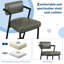 Upholstered Counter Stool with Metal Frame-540985666