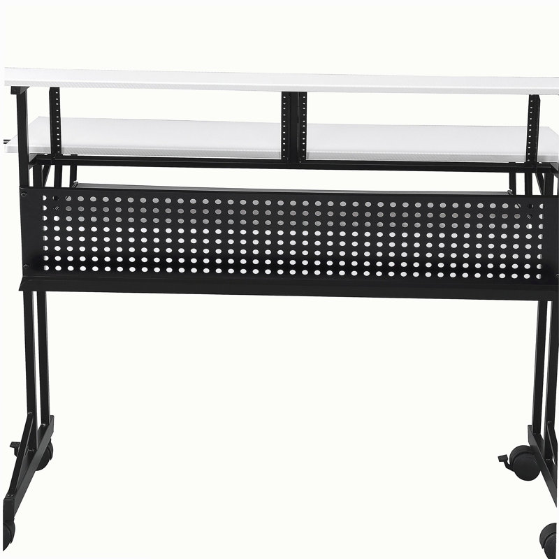 Bureau de studio d'enregistrement de musique en métal blanc et noir